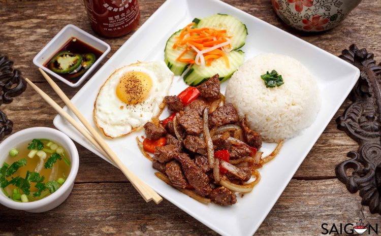 Shaking Beef Rice Dish